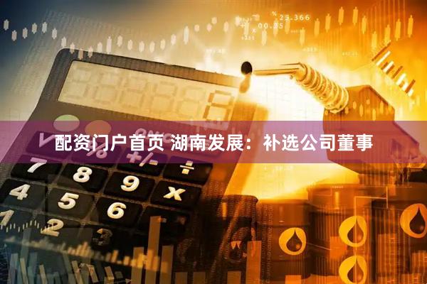 配资门户首页 湖南发展：补选公司董事